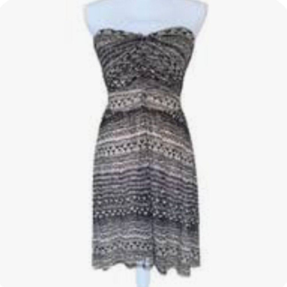 Free People Strapless Boho High Low Dress Festival Grey S